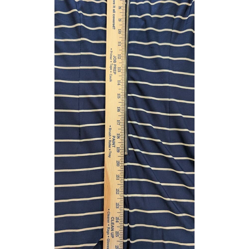 Jessica Howard Stretch Ruched Hip Sheath Dress Navy/White Stripes Size 12P - Picture 8 of 8